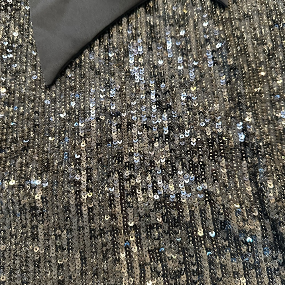 Ann Taylor Navy Sequin Blouse with Bow Accent - NWT - XL - Picture 5 of 11